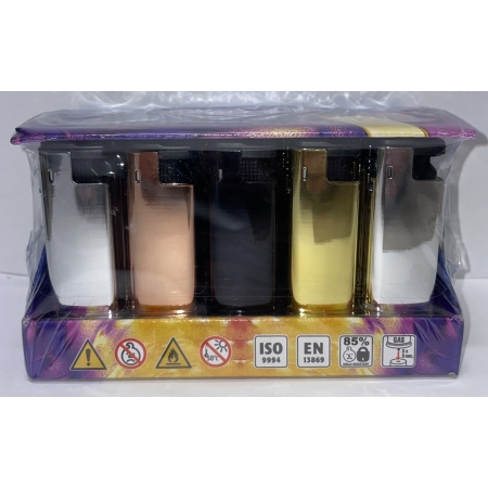WINDPROOF METAL LIGHTER METALLIC GOLDS DESIGN (PACK OF 25)