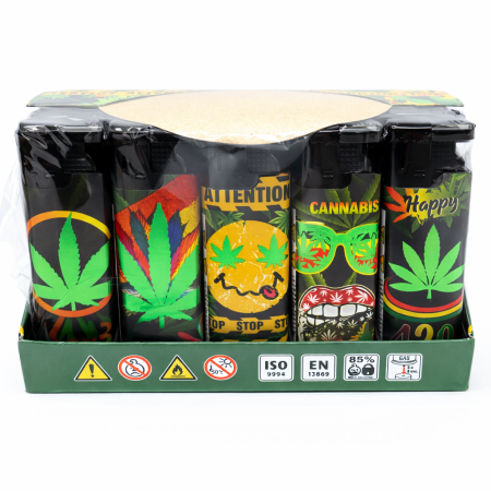 LIGHTER WINDPROOF SM-2267 HAPPY PLANT DESIGN (PACK OF 25)