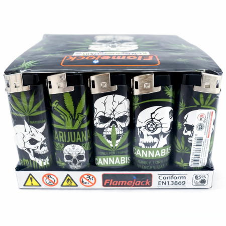 LIGHTER PUF ELECTRONIC SKULL DESIGN (PACK OF 50)