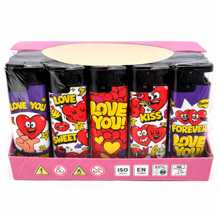 LIGHTER WINDPROOF SM-2267 LOVE DESIGN (PACK OF 25)