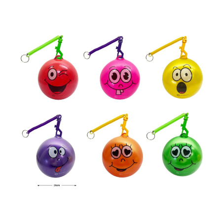 9" EMOTION FACE BALL W KC NET (PACK OF 10)