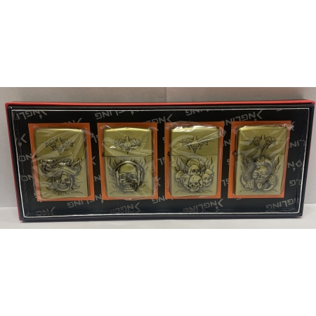 OIL LIGHTER SM0159 SKULL DESIGN PACK OF 4