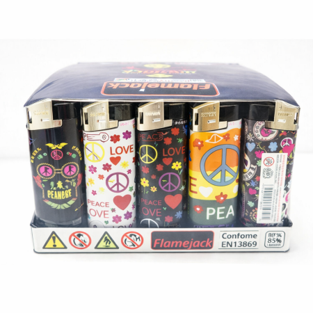 LIGHTER PUF ELECTRONIC- PEACE DESIGN (PACK OF 50)