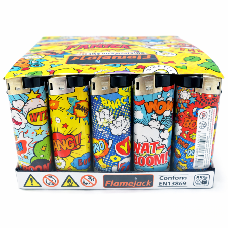 LIGHTER PUF ELECTRONIC- COMIC DESIGN (PACK OF 50)