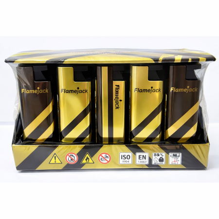 WINDPROOF METAL LIGHTER-STRIPE DESIGN (PACK OF 25)