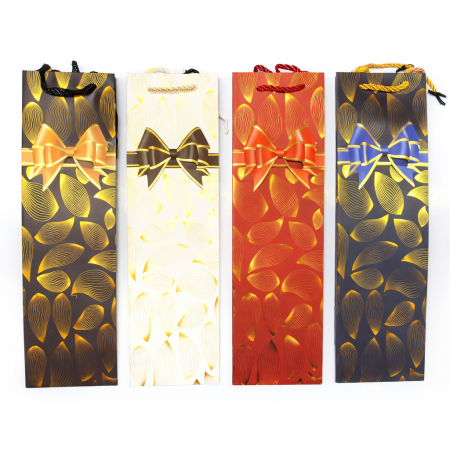 WINE BOTTLE BAG BOW DESIGN HD003 (PACK OF12)