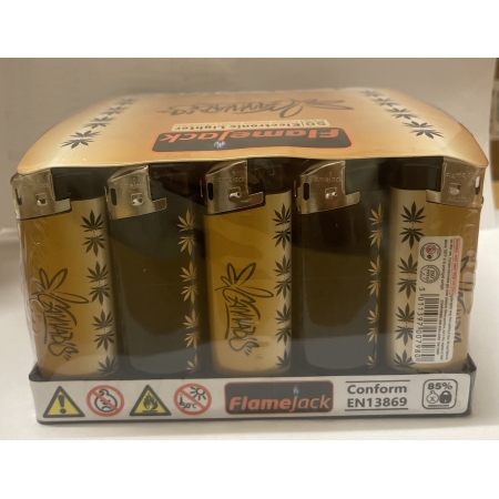 LIGHTER PUF ELECTRONIC -GOLD AND BLACK LEAF (PACK OF 50) €9.99 Ex VAT