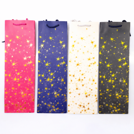 WINE BOTTLE BAG STAR DESIGN HD-004 (PACK OF 12)