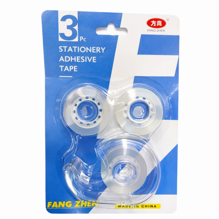 CLEAR TAPE X 3 WITH DISPENSER HD-014 (Pack of 12)