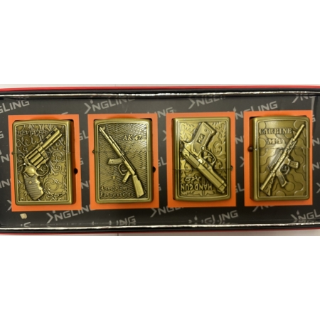 OIL LIGHTERS GUN DESIGN PACK OF 4