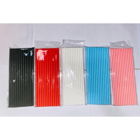PAPER DRINKING STRAWS PLAIN COLOUR