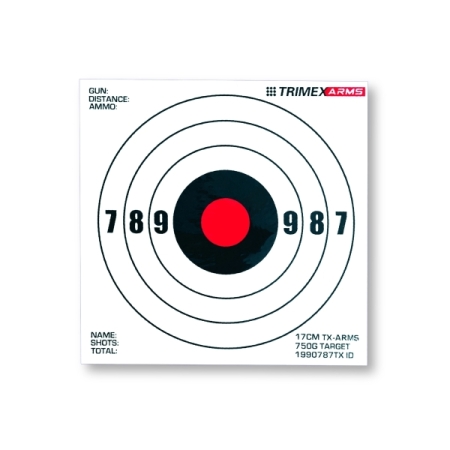 1707 TRIMEX ARMS PACK OF 100 Card Targets 17cm Square White