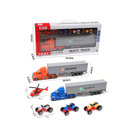 FRICTION CONTAINER CAR SET W/LIGHT&SOUND&BATTERY