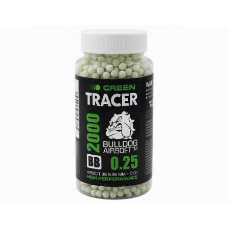 Bulldog Airsoft 0.25g Green Tracer BBs – 2000 Rounds