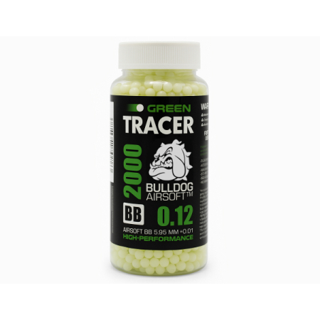 Bulldog Airsoft 0.12g Green Tracer BBs – 2000 Rounds