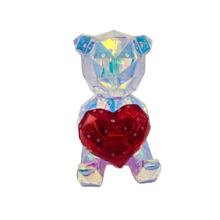 Magic LED Interactive Light – Crystal Bear with Heart- 31CM