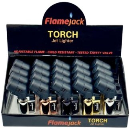 FLAMEJACK TORCH JET LIGHTER METALLIC PACK OF 20