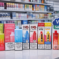 Disposable vape wholesale Ireland display with Elf Bar, IVG and Lost Mary brands for retail shops