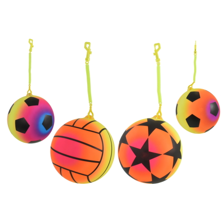 9" Rainbow Ball With Keychain (Pack of 24)