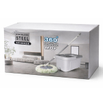 Deluxe 360° Spin Mop and Bucket Set with Stainless Steel Wringer, Drain Plug & 2 Microfiber Heads - Image 4