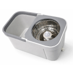 Deluxe 360° Spin Mop and Bucket Set with Stainless Steel Wringer, Drain Plug & 2 Microfiber Heads - Image 3