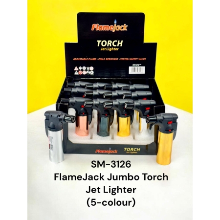 TORCH JET LIGHTER METALLIC PACK OF 12