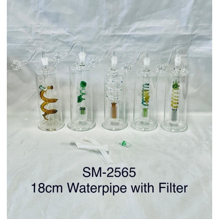 SM-2565 GLASS WATERPIPE WITH FILTER 18CM