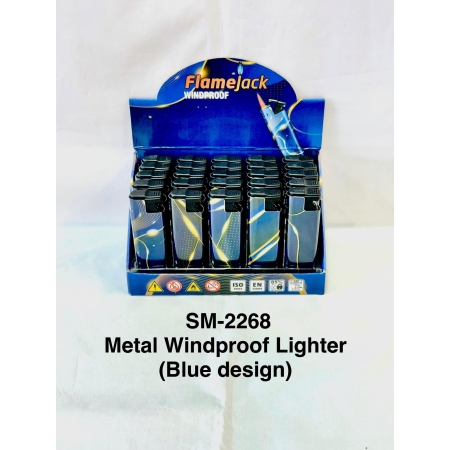 FLAMEJACK METAL WINDPROOF LIGHTER (BLUE DESIGN)