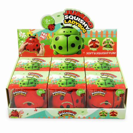 LS2001-27 Jumbo Lady Bug Squishy Pack Of 6